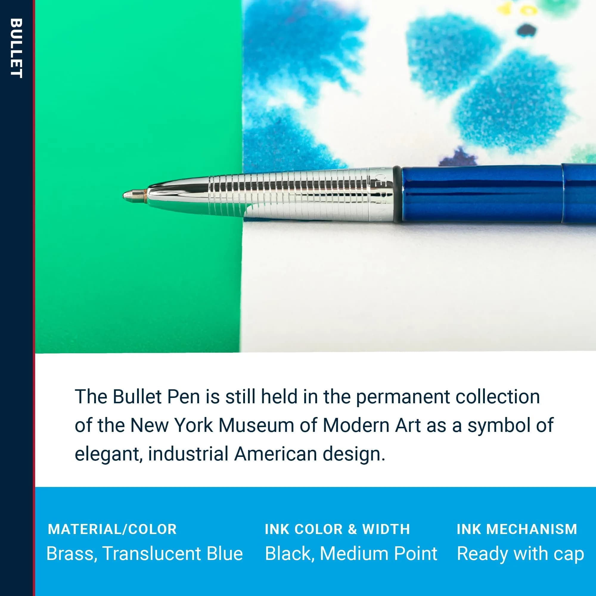 Fisher Space Pen Blueberry Pressurized Ballpoint Bullet Pen, Gift Box thumbnail 3