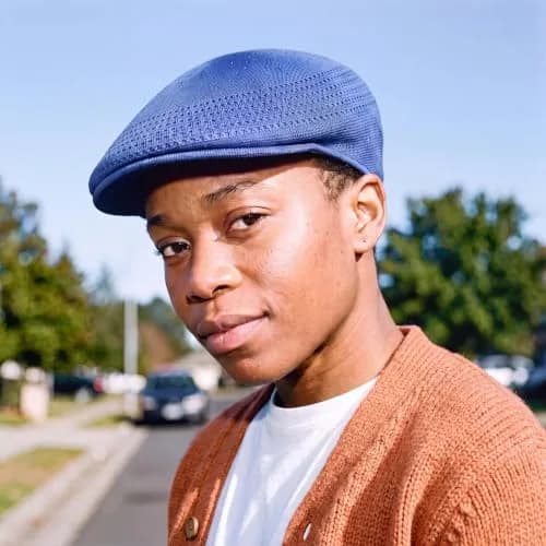 Kangol Tropic Ventair 504 Cap Navy XX-Large | Iconic Ventair Pattern, Lightweight Tropic Yarn thumbnail 2