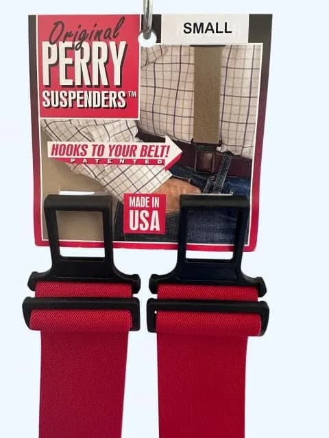 PERRY SUSPENDERS™ 2" Original Suspenders, Red | Durable Belt Hook Design for All-Day Comfort thumbnail 2