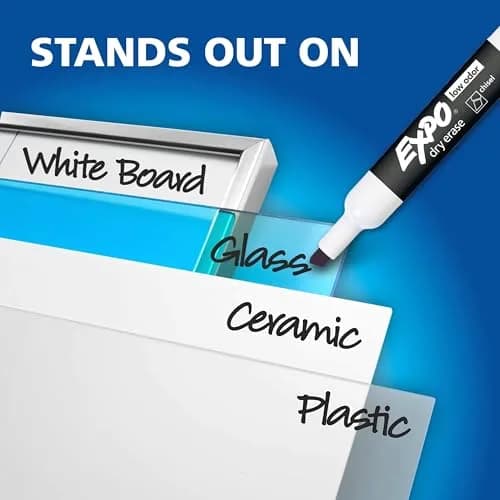EXPO Dry Erase Markers, Low Odor, Chisel Tip, 12 Count | Vibrant Ink for Whiteboards & Non-Porous Surfaces thumbnail 8