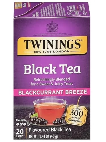 Twinings Blackcurrant Breeze Black Tea Bags 20 | Fruity & Caffeinated thumbnail 1