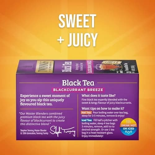 Twinings Blackcurrant Breeze Black Tea Bags 20 | Fruity & Caffeinated thumbnail 2