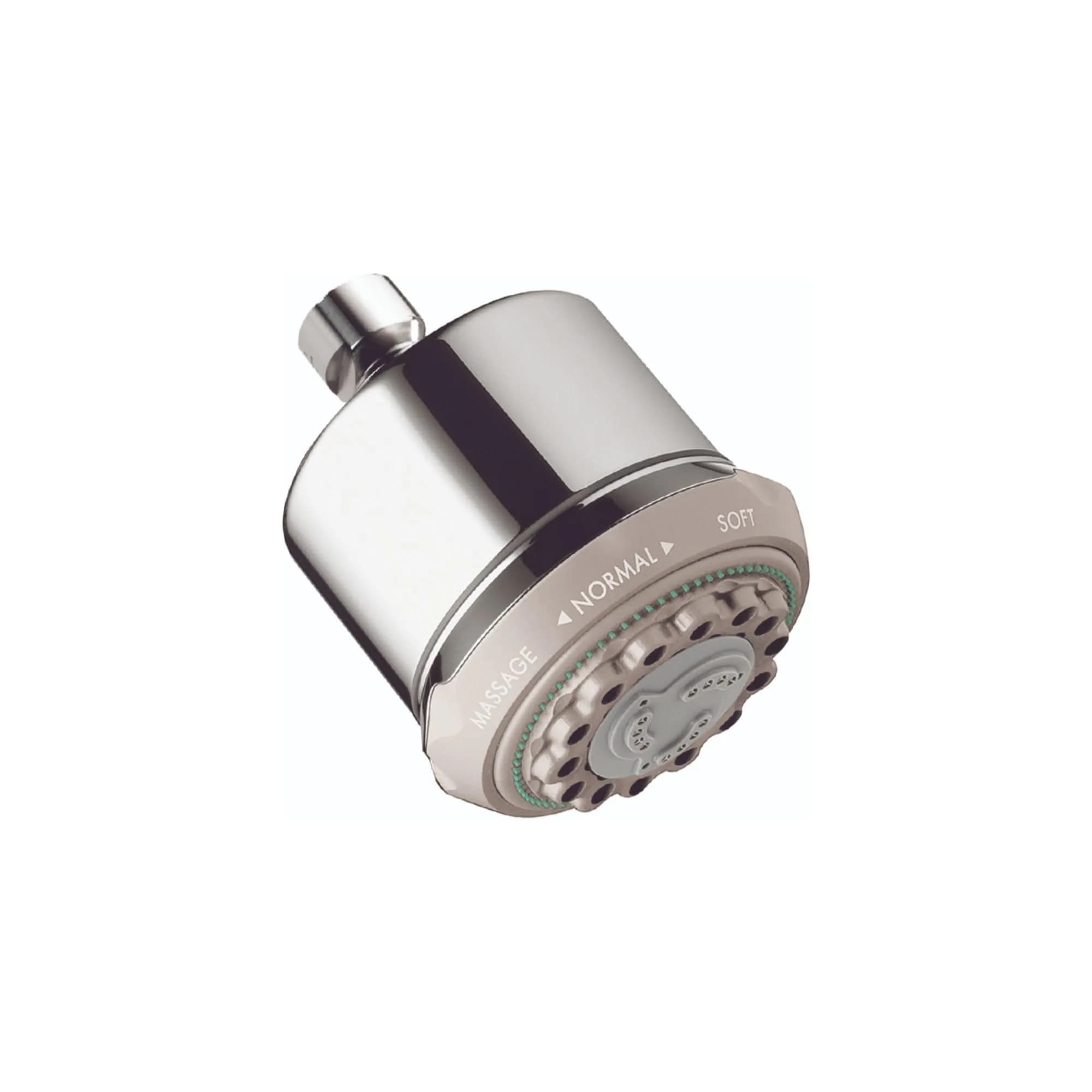 hansgrohe Clubmaster 4-inch Showerhead 10.2 cm (4 in) Chrome | 3-Spray Full, Pulsating Massage, Soft Spray with QuickClean - main product image