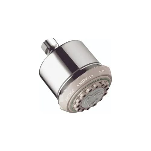 hansgrohe Clubmaster 4-inch Showerhead 10.2 cm (4 in) Chrome | 3-Spray Full, Pulsating Massage, Soft Spray with QuickClean thumbnail 1