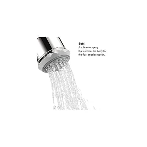 hansgrohe Clubmaster 4-inch Showerhead 10.2 cm (4 in) Chrome | 3-Spray Full, Pulsating Massage, Soft Spray with QuickClean thumbnail 4