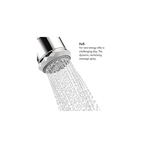hansgrohe Clubmaster 4-inch Showerhead 10.2 cm (4 in) Chrome | 3-Spray Full, Pulsating Massage, Soft Spray with QuickClean thumbnail 6