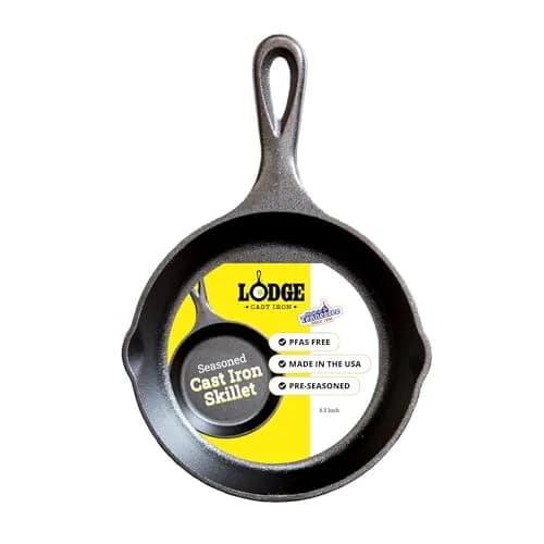 Lodge Seasoned Cast Iron Skillet 6.5 Inch | Naturally Non-Stick Cookware for Oven, Stove, Grill, Campfire thumbnail 1