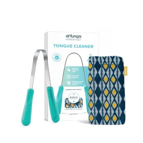 drTung's Stainless Steel Tongue Scraper with Comfort Grip Handle | 1 Count (Pack of 1) thumbnail 1