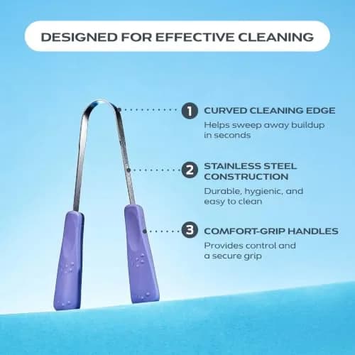 drTung's Stainless Steel Tongue Scraper with Comfort Grip Handle | 1 Count (Pack of 1) thumbnail 4