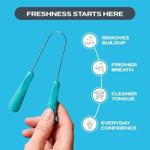 drTung's Stainless Steel Tongue Scraper with Comfort Grip Handle | 1 Count (Pack of 1) thumbnail 2