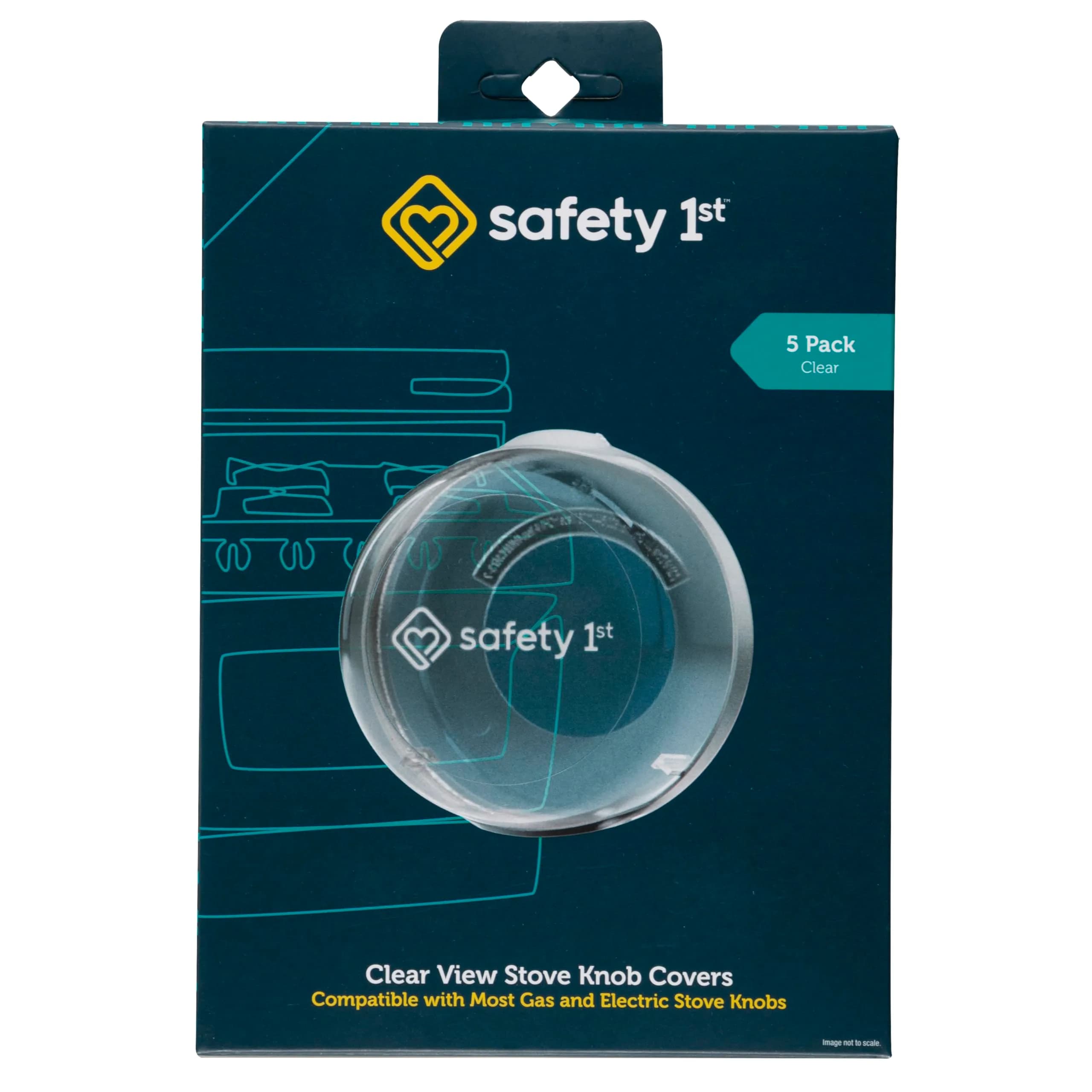 Safety 1st Clear View Stove Knob Covers (Set of 5) | Universal Fit for Gas & Electric Stoves - main product image