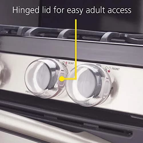 Safety 1st Clear View Stove Knob Covers (Set of 5) | Universal Fit for Gas & Electric Stoves thumbnail 2