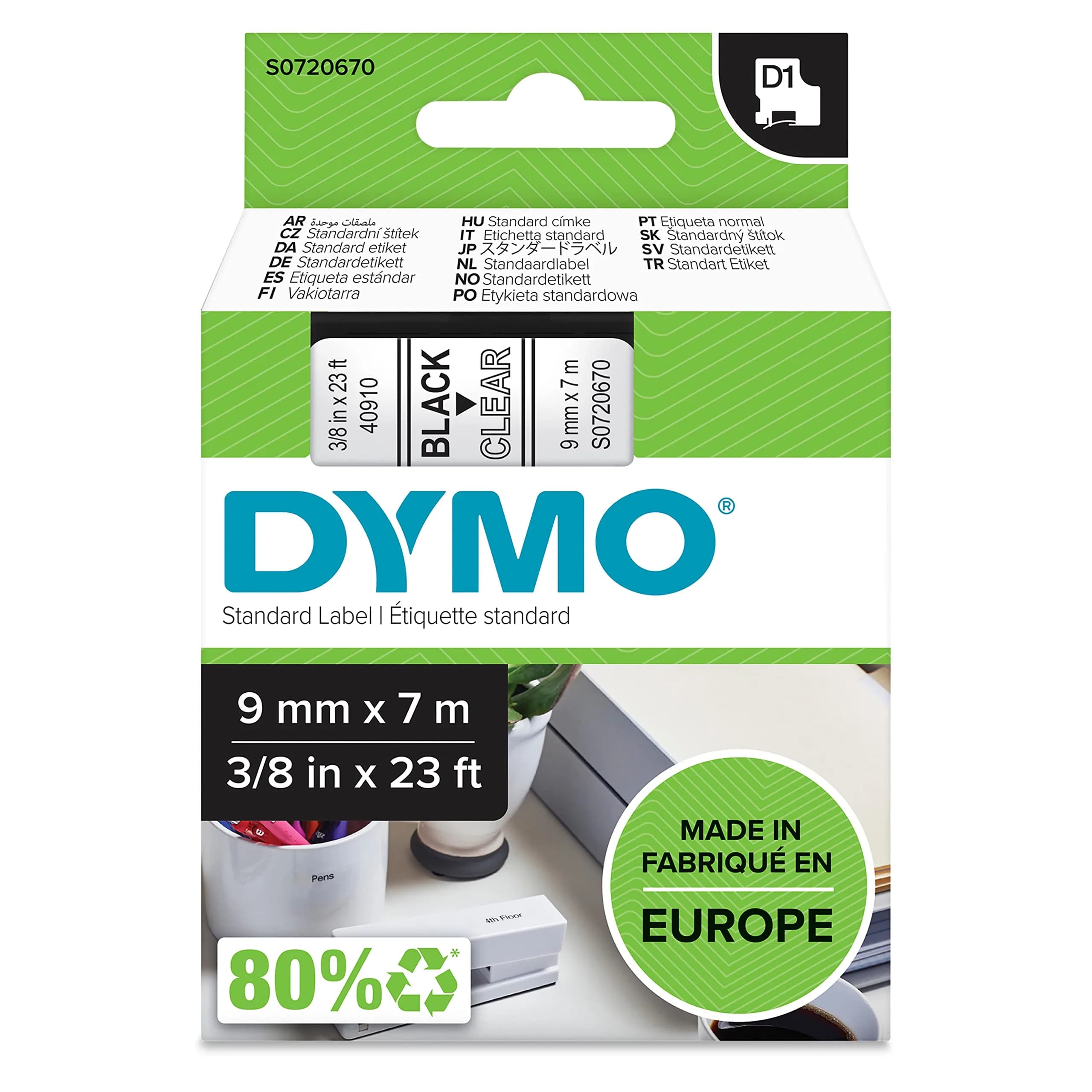 DYMO D1 Standard Labelling Tape 12mm (0.47 in) x 7m - Blue on White | Compatible with LabelManager Series — Label Maker