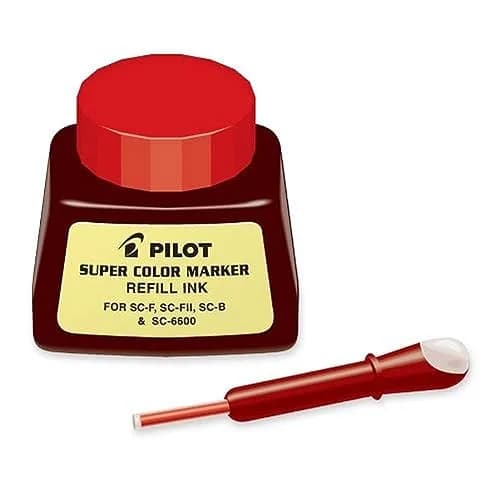 PILOT Super Color Permanent Marker Refill Ink, Red Ink 29.57ml (1 fl oz) | Xylene-Free, Fast-Drying thumbnail 1