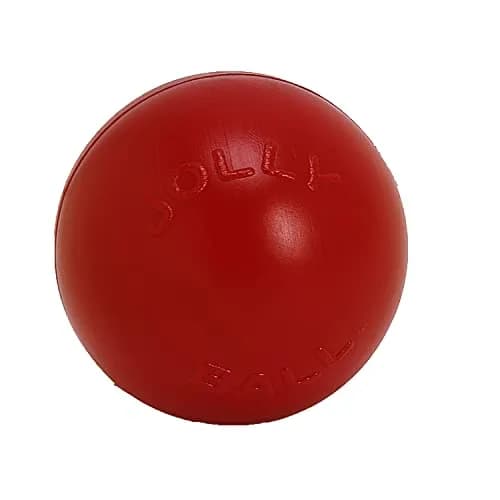 Jolly Pets Push-n-Play Ball Dog Toy 6 Inches/Medium Red | Durable Floating Fetch Toy for Medium Dogs thumbnail 1