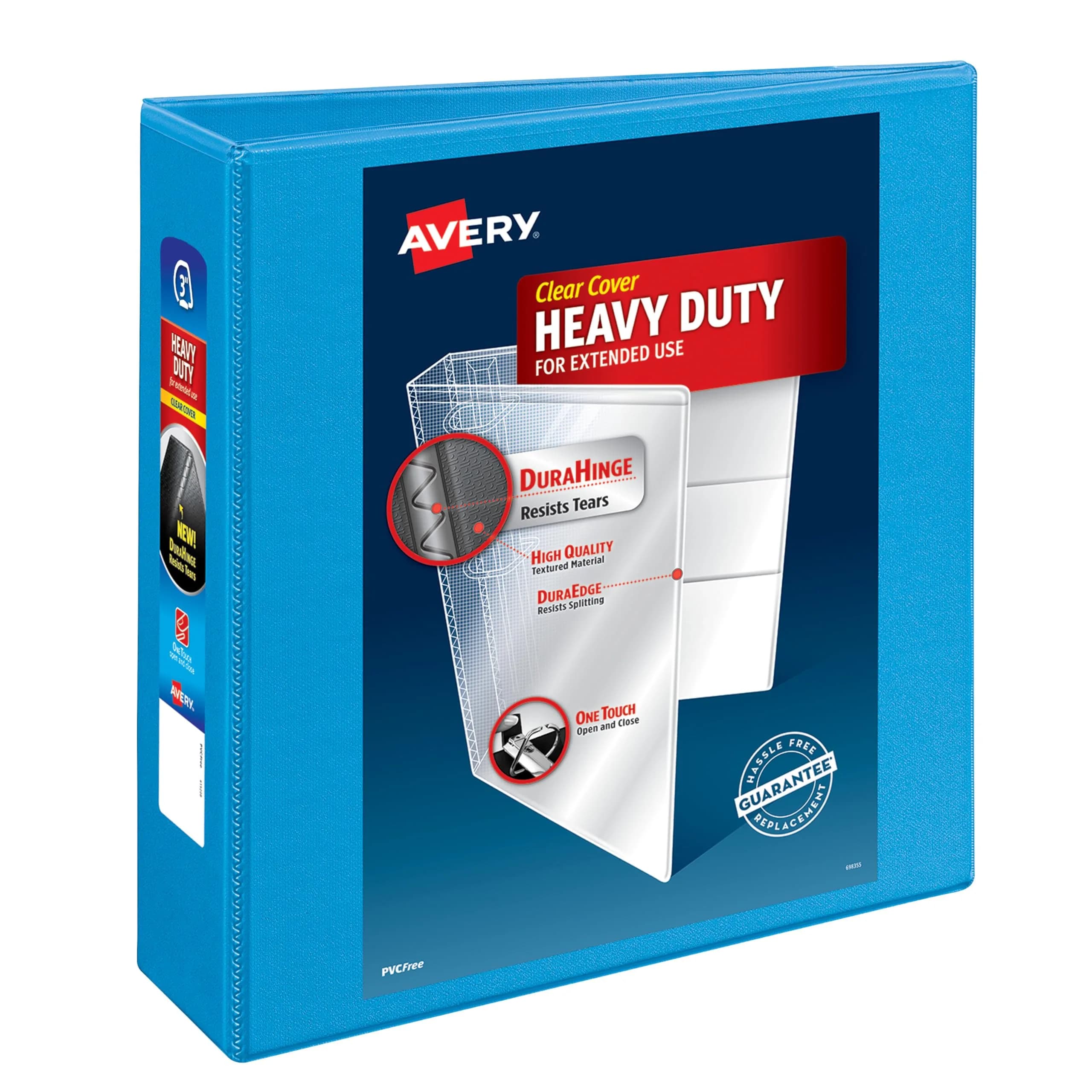 Avery Heavy-Duty View 3 Ring Binder, 3" Slant D-Ring, 635-Page Capacity, Light Blue | Durable Office & School Organizer - main product image