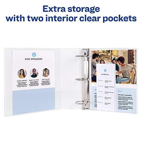 Avery Standard View 3 Ring Binder, 1.5" Round Rings, 275-Sheet Capacity, 2.1" Spine, White | Lightweight Organization & Occasional Referencing thumbnail 4