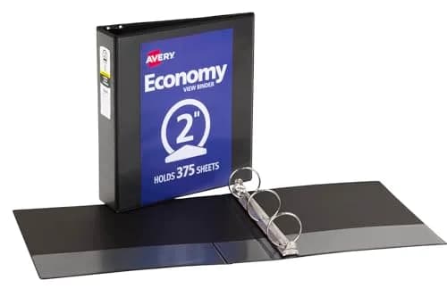 Avery Standard View 3 Ring Binder, 2" Round Rings, 375 Sheet Capacity | Black, 2.8" Spine thumbnail 7