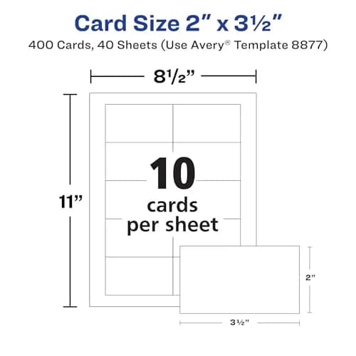Avery Clean Edge Printable Business Cards 400 Count (2" x 3.5") | Inkjet Printer Optimized thumbnail 9