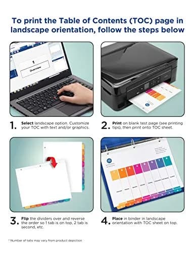 Avery Ready Index Table of Contents Dividers, 8-Tab, Color, 24 Sets | Printable & Reinforced for Professional Organization thumbnail 10