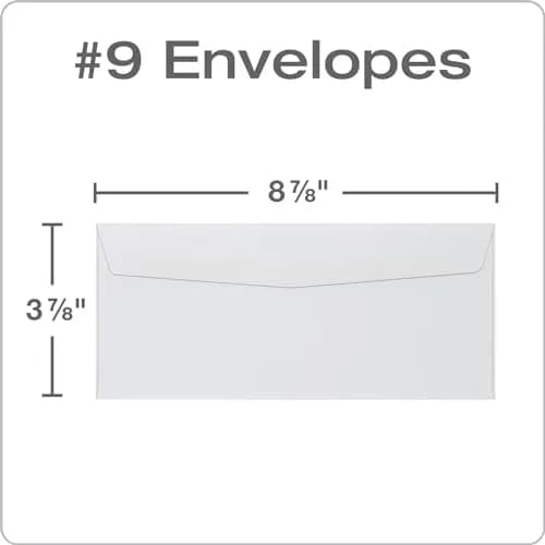Quality Park #9 Envelopes, Letter Size White Mailing Envelopes, 3-7/8 x 8-7/8 Inch, No Window, Gummed Closure, 500/Box thumbnail 2