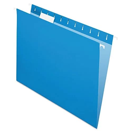 Pendaflex Recycled Hanging Folders Letter Size | Blue 1/5 Cut, 25/Box thumbnail 1