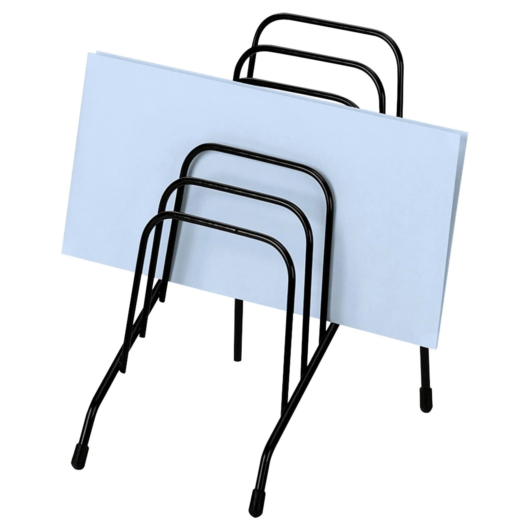 Fellowes Step File Junior Wire Organizer Rack, 6 Sections, Black | Durable Steel Office Storage - main product image