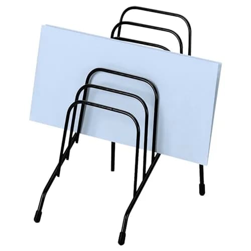 Fellowes Step File Junior Wire Organizer Rack, 6 Sections, Black | Durable Steel Office Storage thumbnail 1