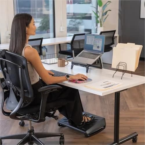 Fellowes Step File Junior Wire Organizer Rack, 6 Sections, Black | Durable Steel Office Storage thumbnail 3