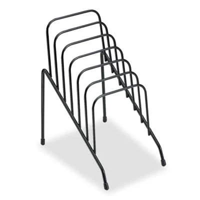 Fellowes Step File Junior Wire Organizer Rack, 6 Sections, Black | Durable Steel Office Storage thumbnail 4