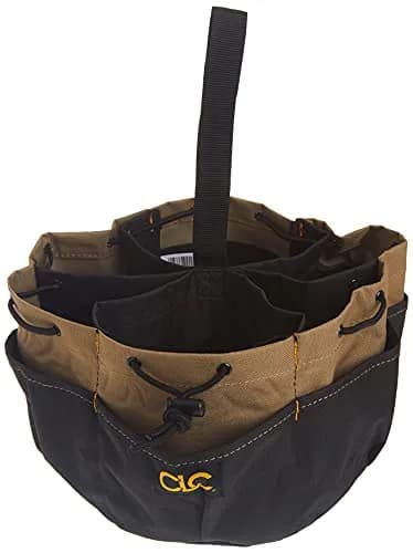 Custom Leathercraft CADDY 18-Pocket Drawstring Bucket Bag, Black | Organizes Tools & Accessories thumbnail 1
