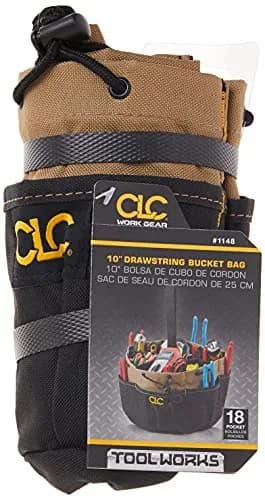Custom Leathercraft CADDY 18-Pocket Drawstring Bucket Bag, Black | Organizes Tools & Accessories thumbnail 6