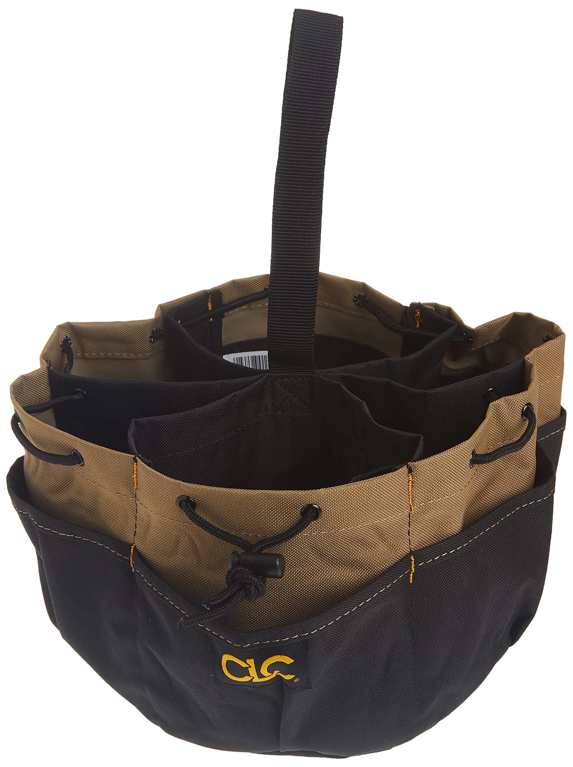 Custom Leathercraft CADDY 18-Pocket Drawstring Bucket Bag, Black | Organizes Tools & Accessories - main product image