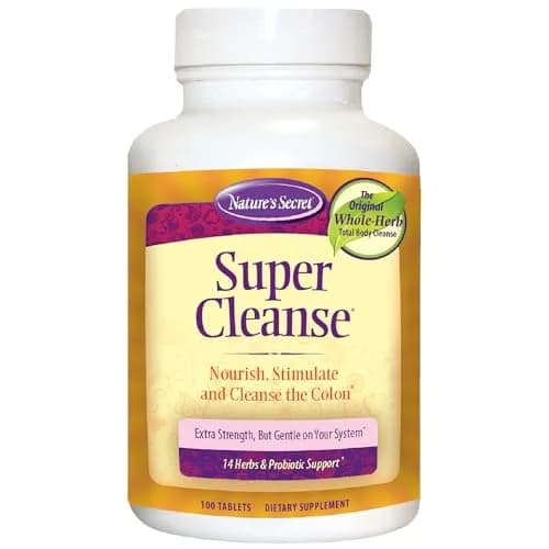 Nature's Secret Super Cleanse Herbal Colon Cleanse & Gut Support 100 Tablets (3.75 oz) | Digestive Wellness & Regularity thumbnail 1