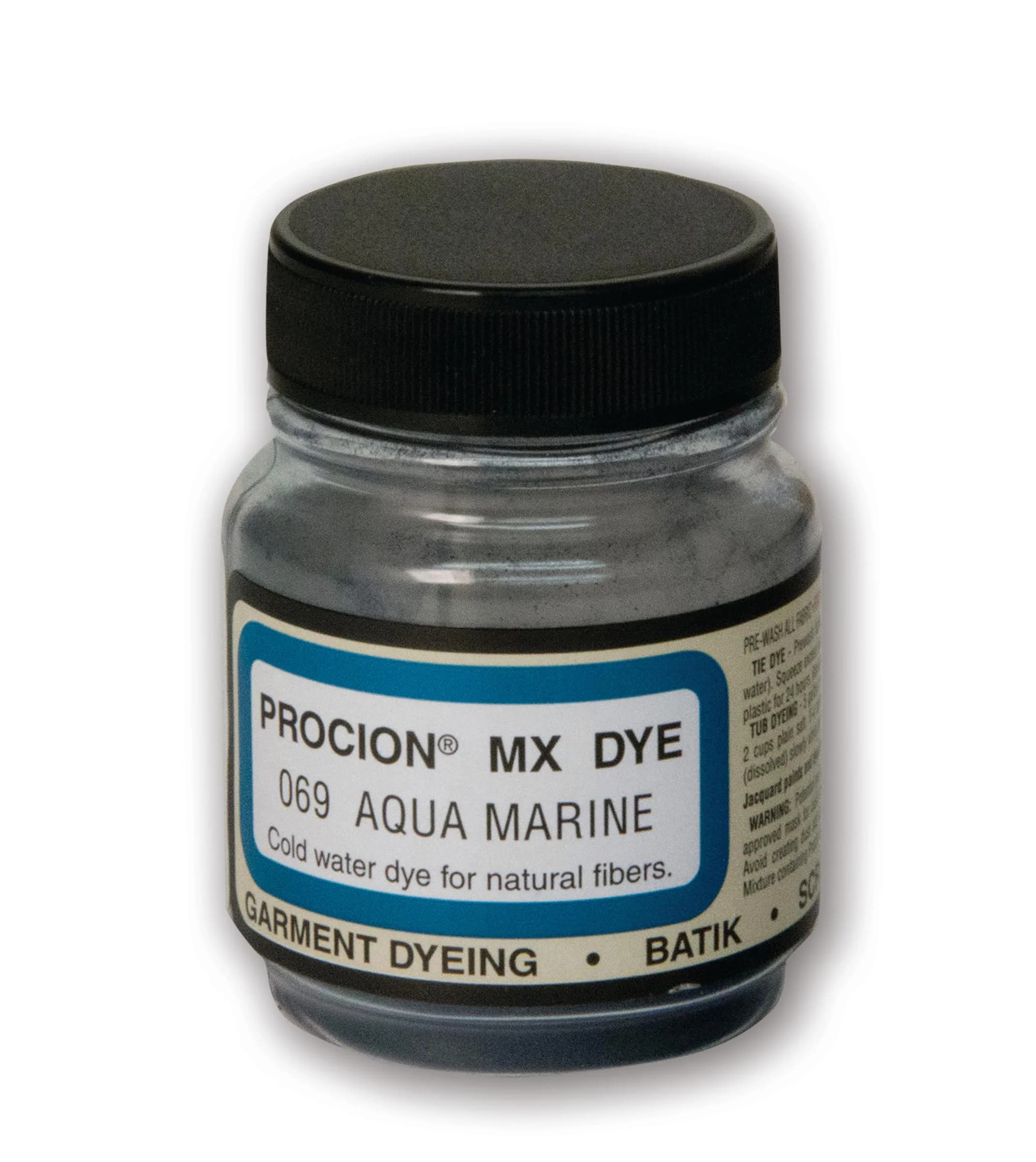 Jacquard Procion MX Dye Set 13 Colors (2/3 oz each) + 2lb Soda Ash | Fiber Reactive Cold Water Dye for Cotton, Linen, Rayon — Aquamarine
