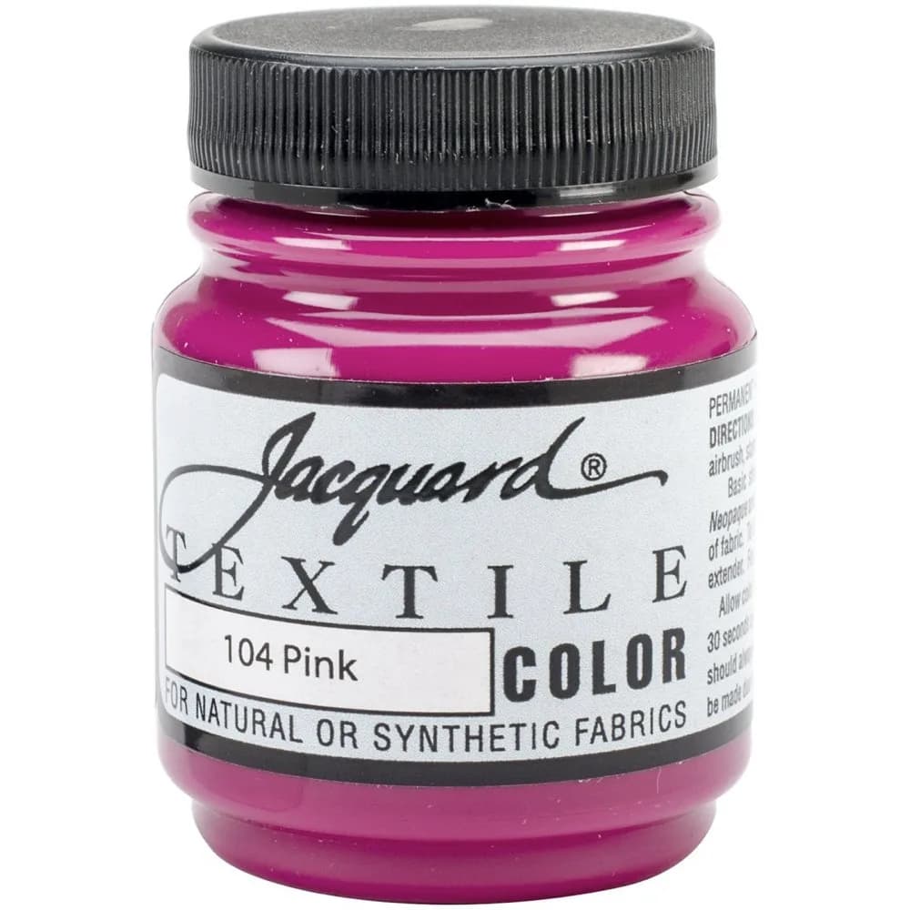 Jacquard Textile Paint Orange 66ml (2.25 Fl Oz) | Permanent Fabric Paint for Clothes, Shoes, Upholstery — Pink / 2.25 Fl Oz