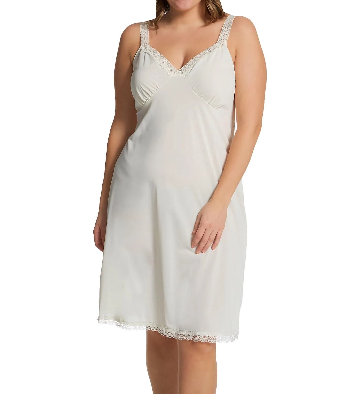 Shadowline Full Slip 24" Black Size 42 | Silky Nylon, Light & Comfortable — Ivory / 36