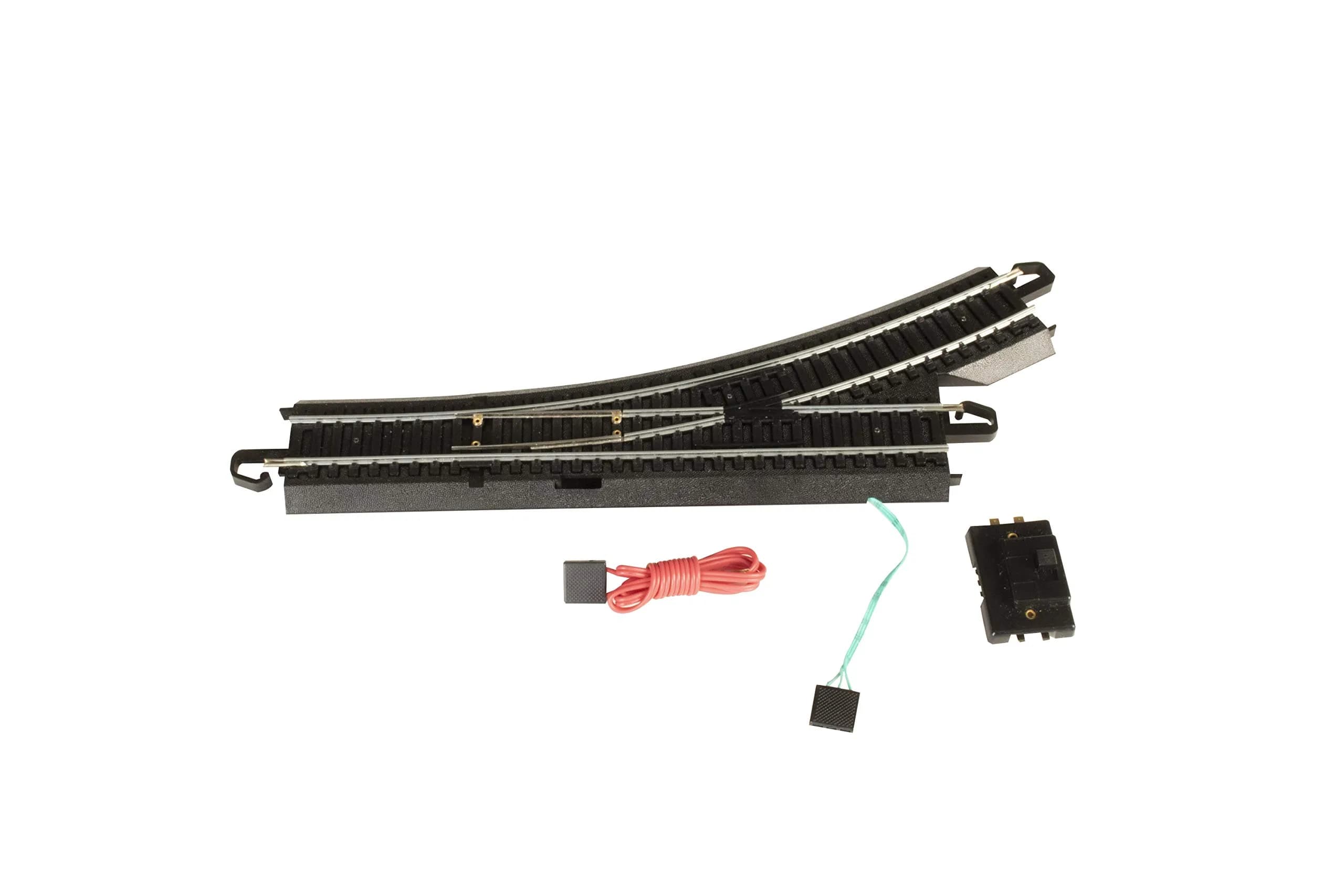 Bachmann HO Scale Snap-Fit E-Z TRACK REMOTE TURNOUT - LEFT | Steel Alloy Rail with Black Roadbed