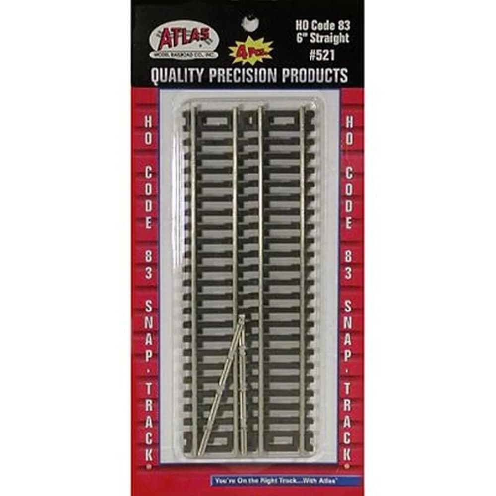 Atlas HO Code 83 6" Straight Track (4) | Exact-to-Scale Model Railroad Track