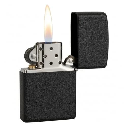 Zippo Classic Black Crackle Pocket Lighter - Windproof & Refillable Metal Lighter | Everyday Use, Made in USA thumbnail 1
