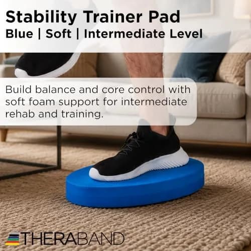 THERABAND Stability Trainer Pad, Foam Balance Pad, Soft, Set of 2, Blue | Moderate instability for balance & coordination thumbnail 2