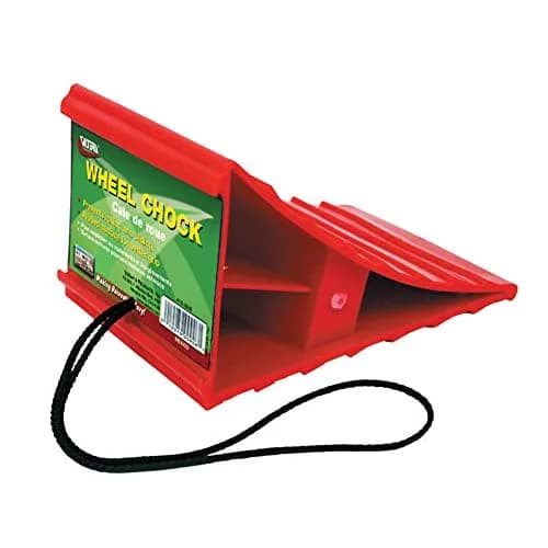 Valterra Red RV Wheel Chock with Nylon Cord | 19.05cm (7.5in) Length thumbnail 1