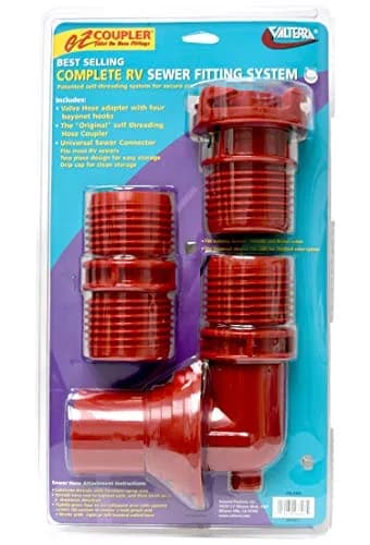 Valterra F02-3303 EZ Coupler 3-Piece System - Red | RV Waste Water Fittings thumbnail 1