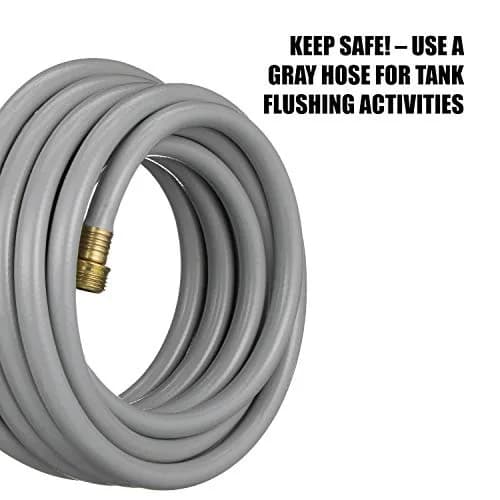 Valterra Flushing Hose for RVs 1/2" x 25' Gray | Durable Gray Water Drainage Hose thumbnail 2