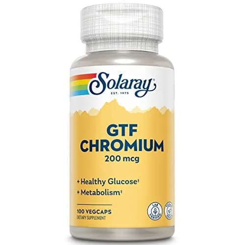 SOLARAY GTF Chromium 200mcg | Supports Metabolism & Energy | Vegan, Lab Verified, 100 VegCaps thumbnail 1