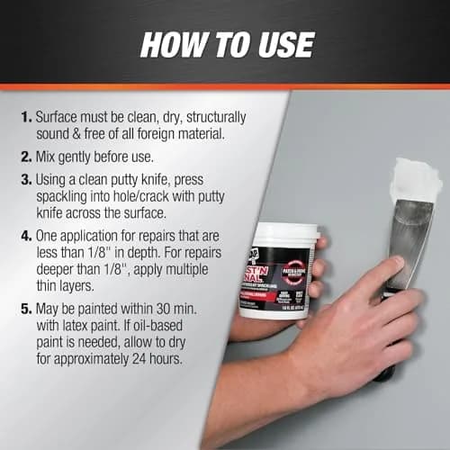 DAP Fast 'N Final Lightweight Spackling Paste White 227 g (8 Oz) | Patch and Prime in One Step thumbnail 3
