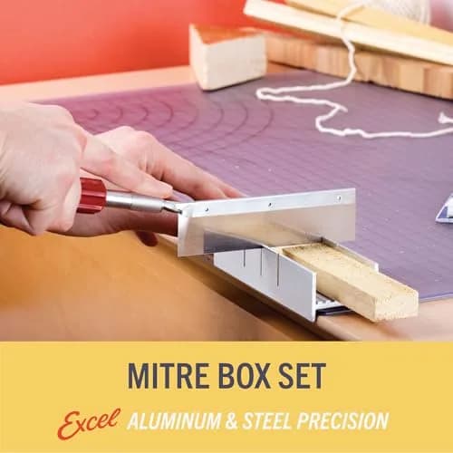 Excel Blades 6-Inch Aluminum & Steel Mitre Box | Precision Cuts for Wood, Plastic, Soft Metals thumbnail 4