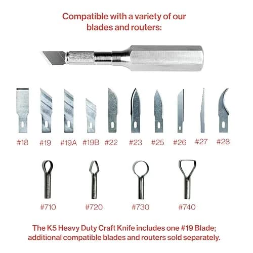 Excel Blades K6 Heavy Duty Metal Craft Knife, Hexagonal Aluminum Handle, 12 cm (4.75 in) | Precision Cutting Tool thumbnail 7