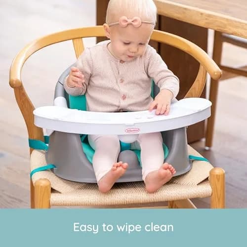 Infantino Music & Lights 3-in-1 Discovery Seat & Booster, Teal | Grows from play to mealtime thumbnail 6