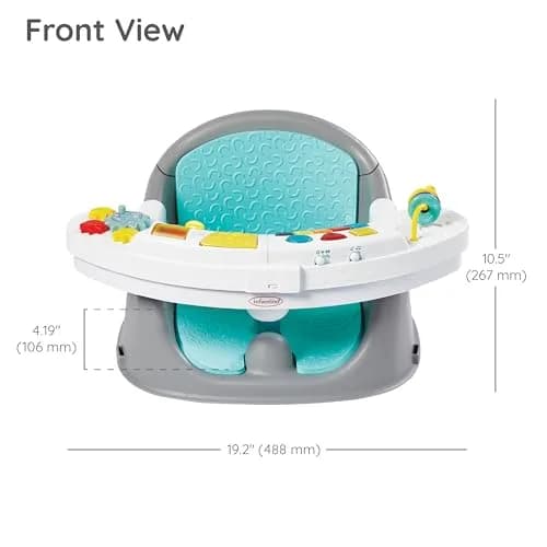 Infantino Music & Lights 3-in-1 Discovery Seat & Booster, Teal | Grows from play to mealtime thumbnail 7